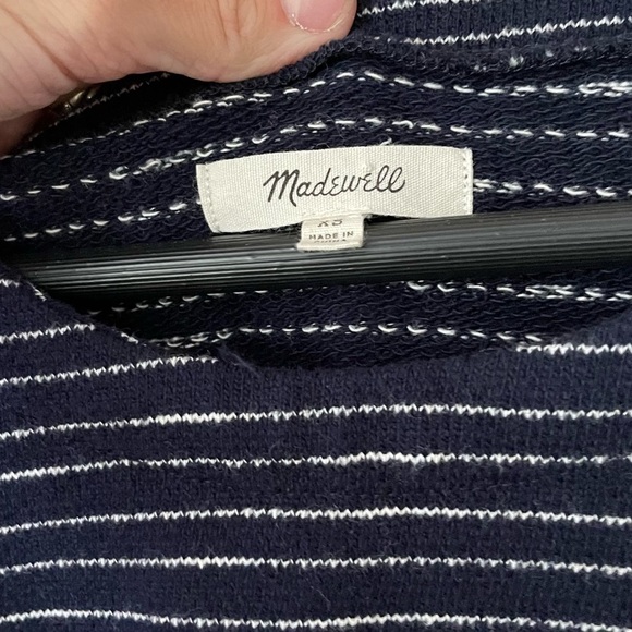 Madewell Navy Striped Side-Lace Top - Picture 4 of 4